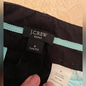 J. Crew Size 6, Stretch, Low Fit, Black